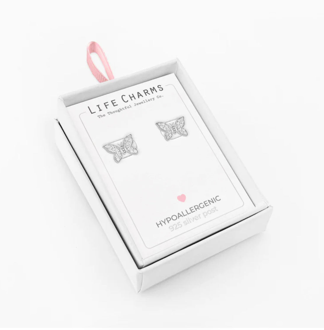 Butterfly stud earrings- Silver
