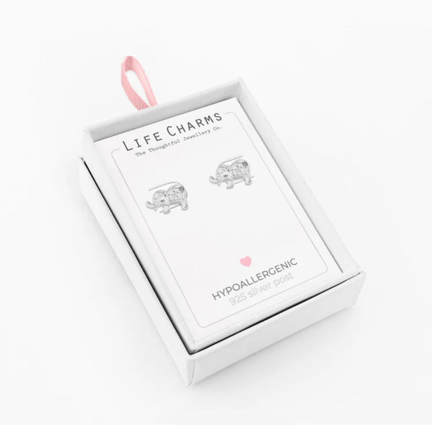 Elephant Stud Eaarings - Silver