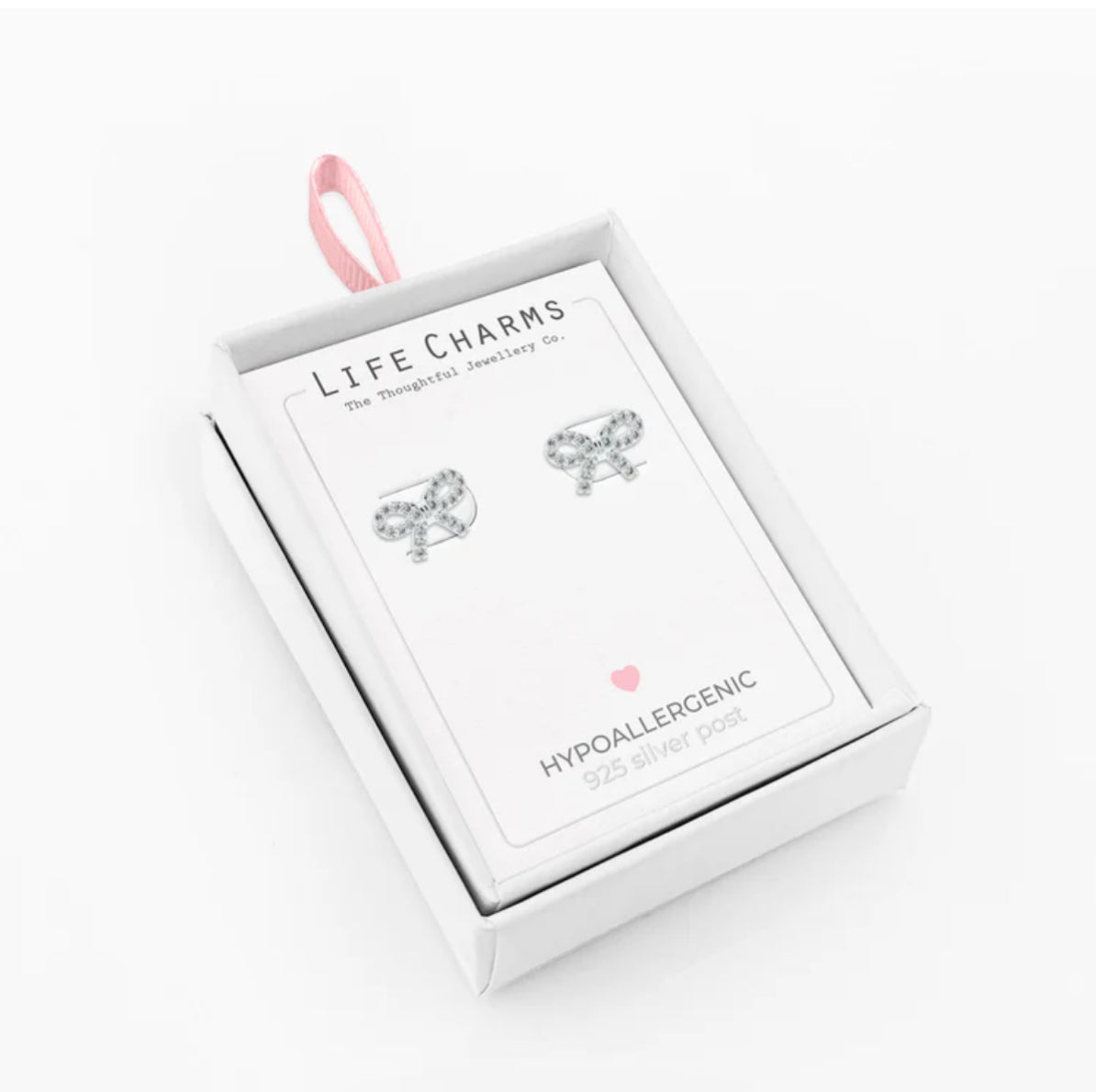 Bow stud earrings- Silver