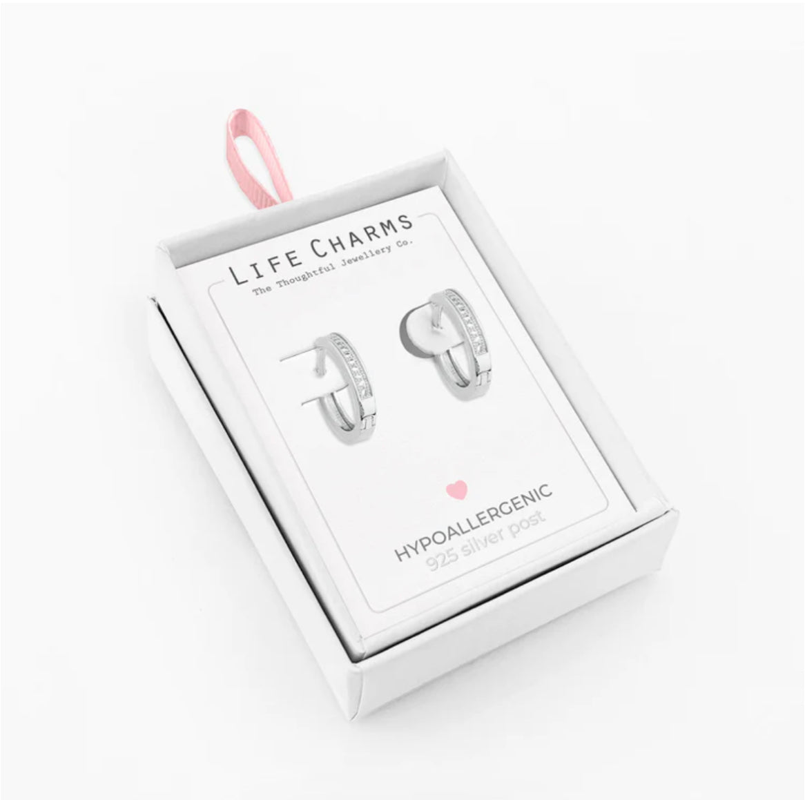Diamond hoop earrings - Silver