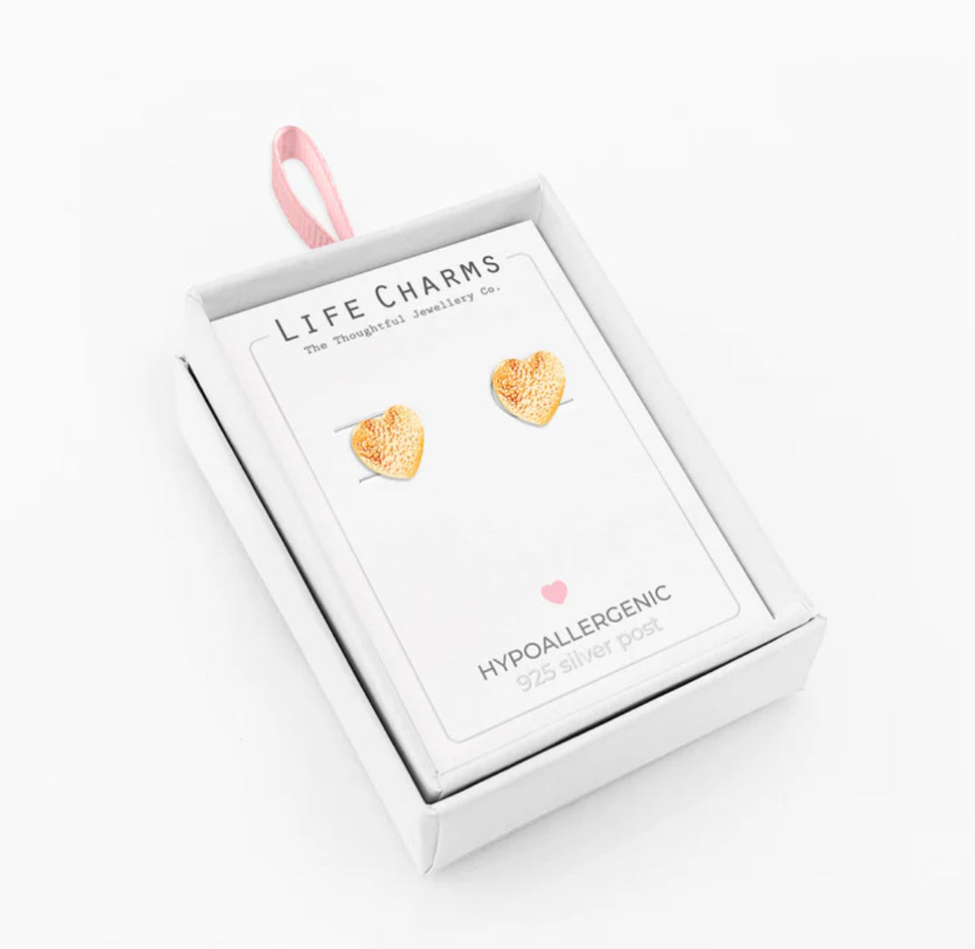 Sweet heart earrings - Gold